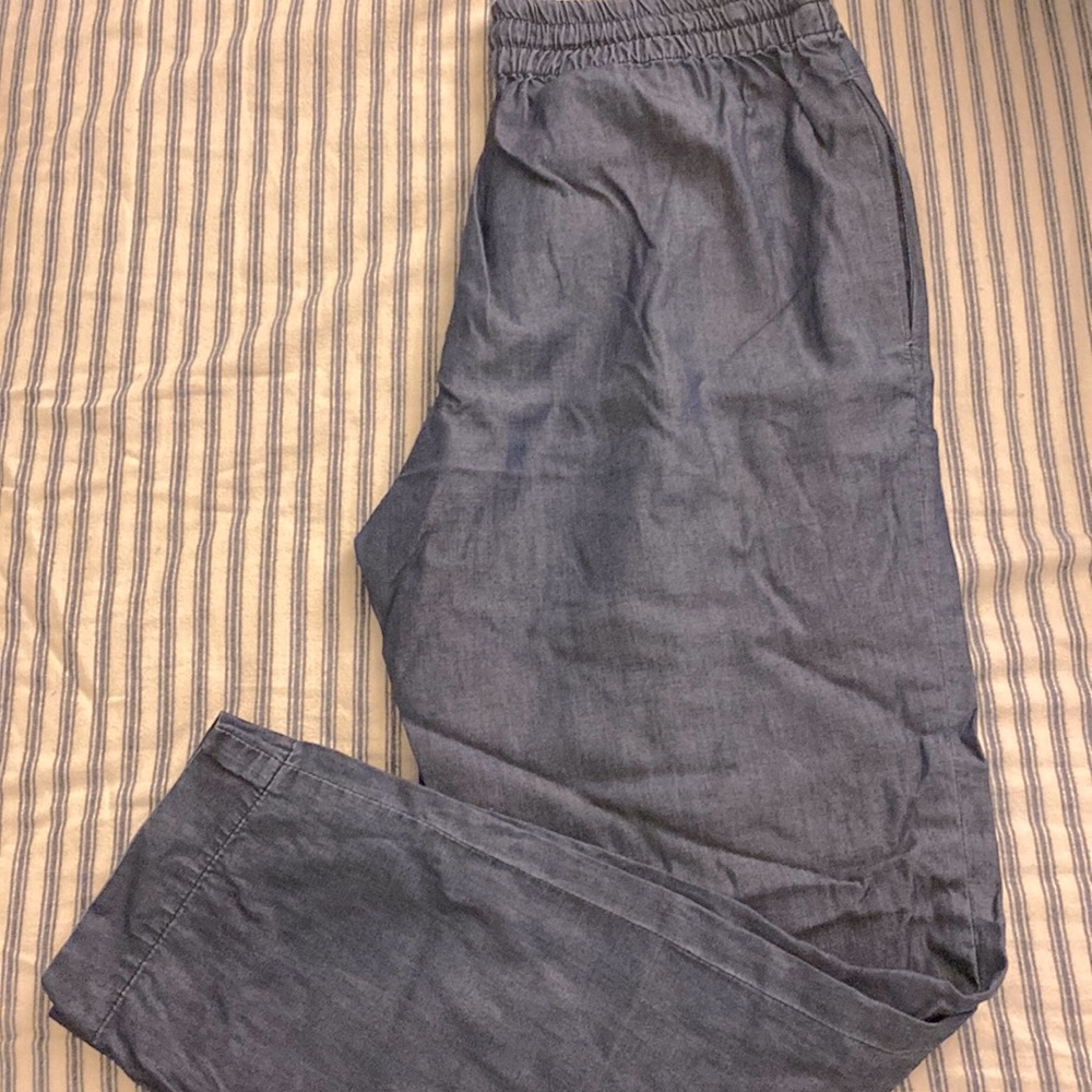 Hatch Maternity Postpartum Chambray Drawstring Pants in Navy Size 1